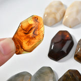 10Pcs Irregular Resin Semi-Pill Patches for DIY Earring Hairpin Ornaments