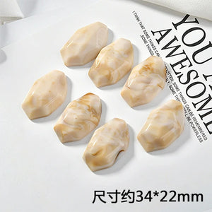 10Pcs Irregular Resin Semi-Pill Patches for DIY Earring Hairpin Ornaments