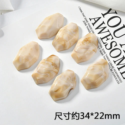 10Pcs Irregular Resin Semi-Pill Patches for DIY Earring Hairpin Ornaments