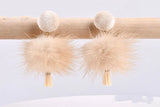 Fall/Winter Mink Hair Ball Hairpin Earrings DIY Material Bag