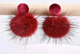 Fall/Winter Mink Hair Ball Hairpin Earrings DIY Material Bag