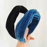 Velvet Crossed Headband Retro Hairpin Wide Headbands for Women