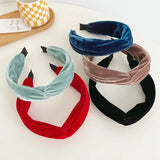Velvet Crossed Headband Retro Hairpin Wide Headbands for Women