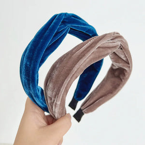 Velvet Crossed Headband Retro Hairpin Wide Headbands for Women
