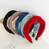 Velvet Crossed Headband Retro Hairpin Wide Headbands for Women