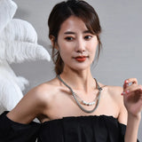 Bohemian Thick Cold Wind Double Letter Pearl Sweater Chain