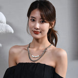 Bohemian Thick Cold Wind Double Letter Pearl Sweater Chain