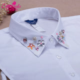 Rhinestone Collar Shirt Decoration for Autumn & Winter