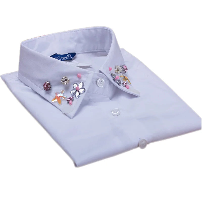 Rhinestone Collar Shirt Decoration for Autumn & Winter