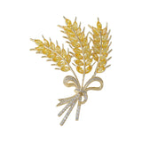 Crystal Wheat Ear Brooch High-End Temperament Anti-Failure Pin