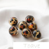 Leopard Pattern Round Beads DIY Jewelry Material