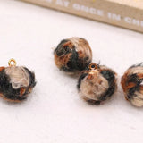 Wool Blend Cloth Button Earrings DIY Material