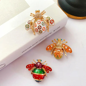 Vintage Retro Bee Drip Glaze Enamel Wild Brooch
