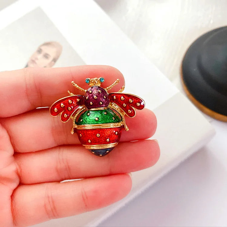 Vintage Retro Bee Drip Glaze Enamel Wild Brooch