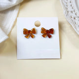 Amber Porous Bow Knot Resin Jewelry DIY Earrings Accessories