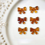 Amber Porous Bow Knot Resin Jewelry DIY Earrings Accessories