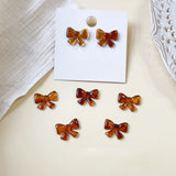 Amber Porous Bow Knot Resin Jewelry DIY Earrings Accessories