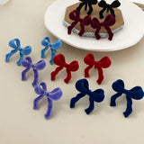 Retro Velvet Bow Plush Earrings DIY Accessories