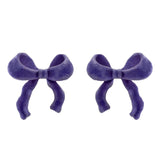 Retro Velvet Bow Plush Earrings DIY Accessories