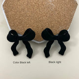 Retro Velvet Bow Plush Earrings DIY Accessories