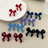 Retro Velvet Bow Plush Earrings DIY Accessories