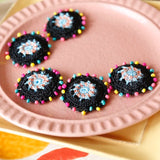 Woolen Crocheted Discs Earrings Jewelry Accessory
