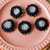 Woolen Crocheted Discs Earrings Jewelry Accessory