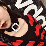 Autumn Winter Neckchain Short Necklace Easy Zipper Cotton Thread Collar