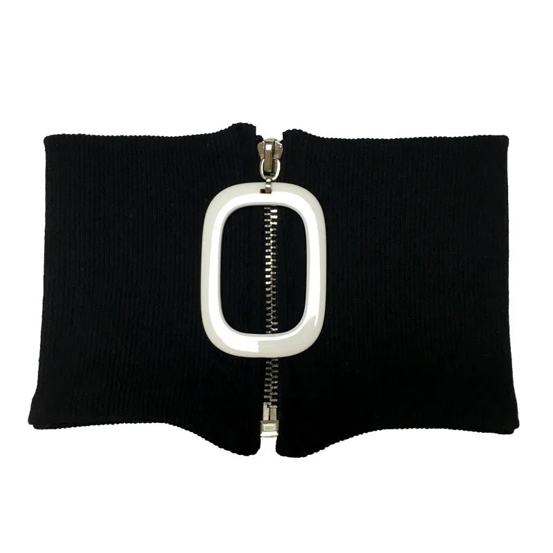 Autumn Winter Neckchain Short Necklace Easy Zipper Cotton Thread Collar