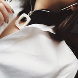 Autumn Winter Neckchain Short Necklace Easy Zipper Cotton Thread Collar