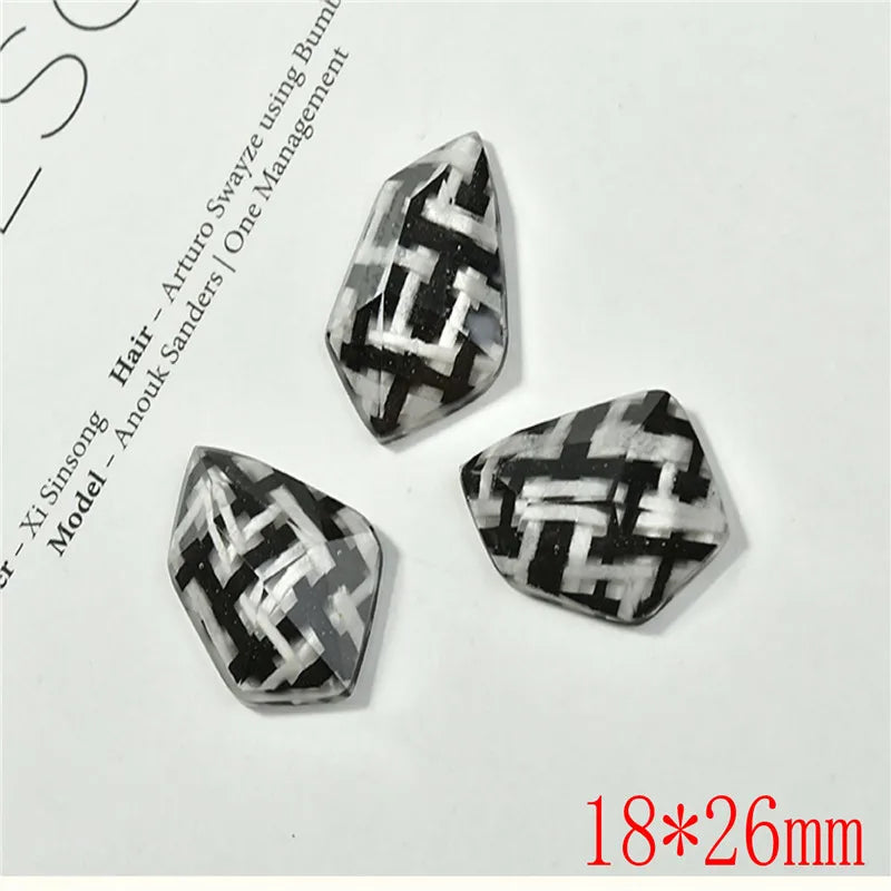 Autumn 50pcs/lot Grass Weave Lattice Resin Flatback Beads DIY Jewelry Accessory