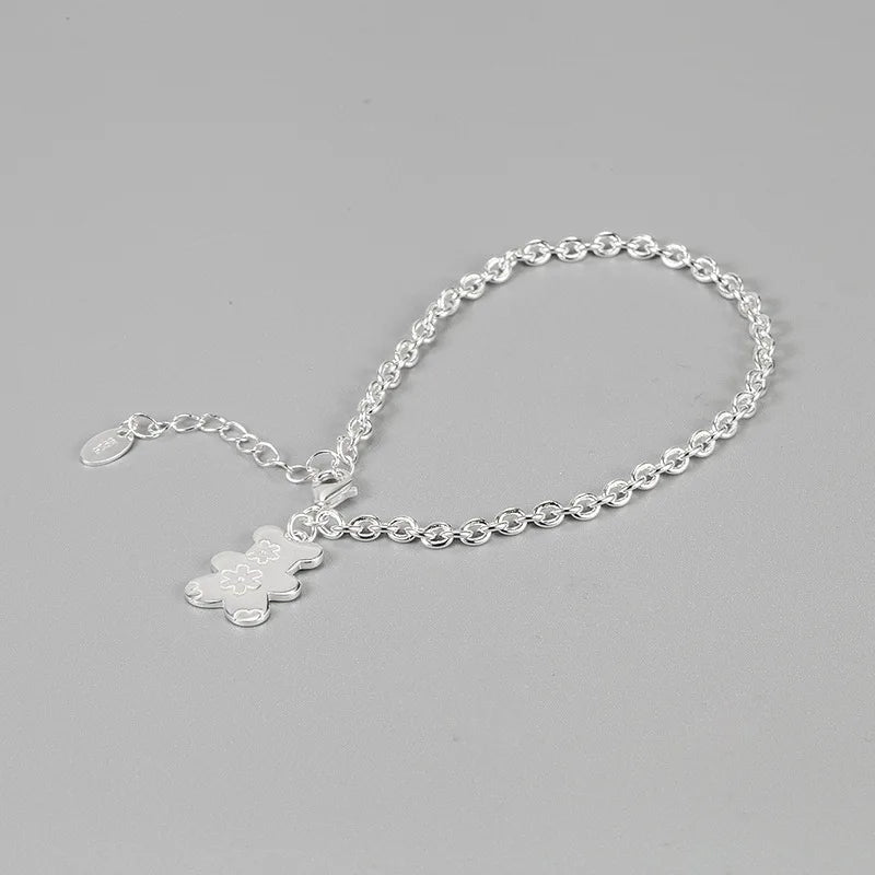 Autumn Bear Bracelet S925 Sterling Silver Ins Cold Wind Hand Jewelry