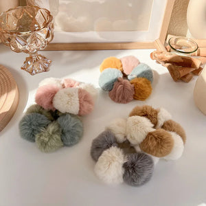 Fluffy Rabbit Hair Ball Head Rope - Lovely Ball Hair Circle