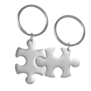 Auxauxme Puzzle Type Keychains Engrave Name Date Keychain Women Men Jewelry