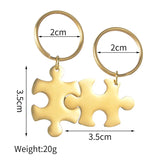 Auxauxme Puzzle Type Keychains Engrave Name Date Keychain Women Men Jewelry