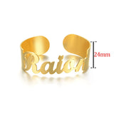 Personalized Name Bangle Golden Stainless Steel Bracelet for Women Mom