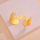 Personalized Name Bangle Golden Stainless Steel Bracelet for Women Mom