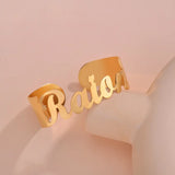 Personalized Name Bangle Golden Stainless Steel Bracelet for Women Mom