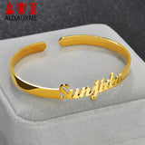 Auxauxme Baby Name Bracelet Stainless Steel Adjustable ID