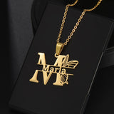 Auxauxme Butterfly Name Necklace Stainless Steel Choker Women Jewelry