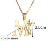 Auxauxme Butterfly Name Necklace Stainless Steel Choker Women Jewelry