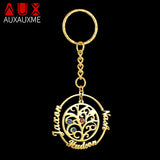 Auxauxme Family Tree Keychain Stainless Steel 1-3 Birthstone