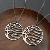 Auxauxme Birthstone Tree of Life Necklace Stainless Steel Family Member Tree