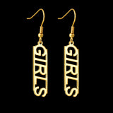 Auxauxme Capital Name Earrings Stainless Steel for Women