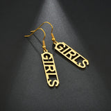 Auxauxme Capital Name Earrings Stainless Steel for Women