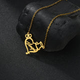 Auxauxme Custom Christmas Pendant Stainless Steel Personalized Name Necklace
