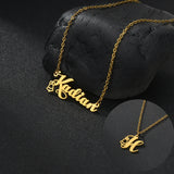 Auxauxme Custom Christmas Pendant Stainless Steel Personalized Name Necklace