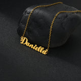 Auxauxme Custom Christmas Pendant Stainless Steel Personalized Name Necklace