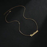 Personalized Name Necklace Set Stainless Steel Golden