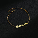 Personalized Name Necklace Set Stainless Steel Golden